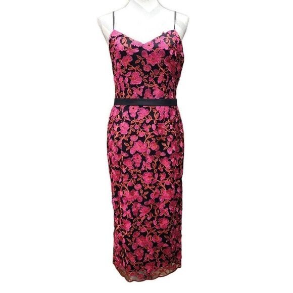 Dress The Population Size Medium Emma Embroidered Body-Con Midi Dress - Picture 2 of 11